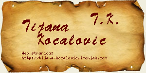 Tijana Kočalović vizit kartica